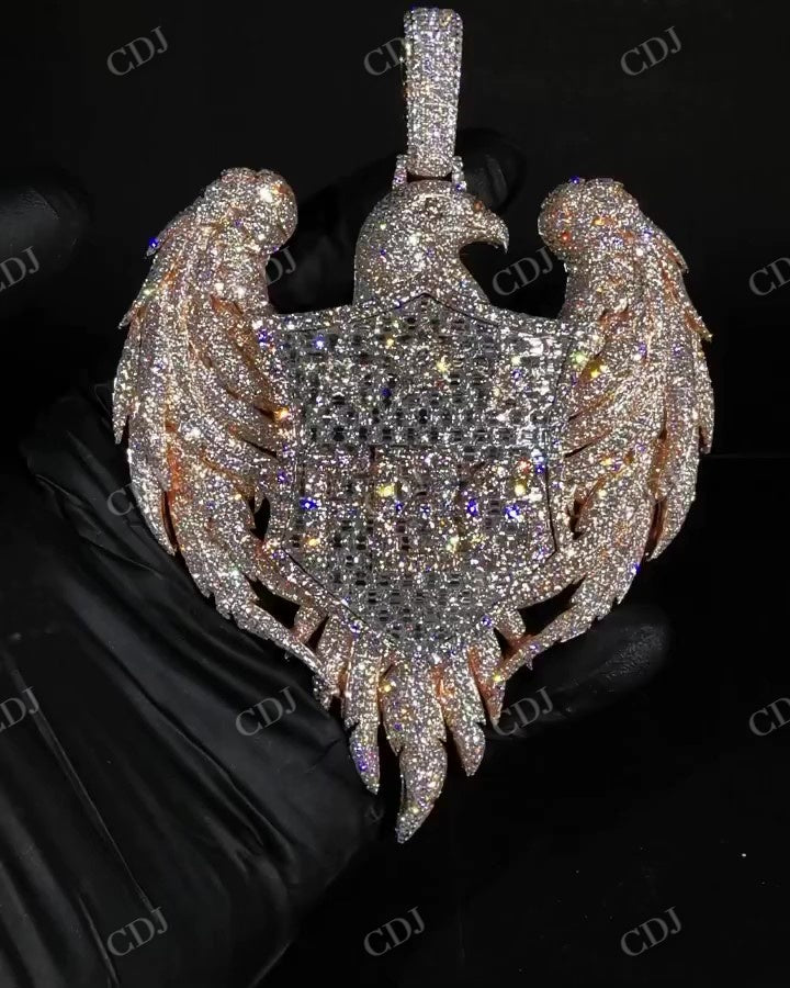 Fully Iced Out Eagle Diamond Pendant hip hop jewelry CustomDiamJewel   