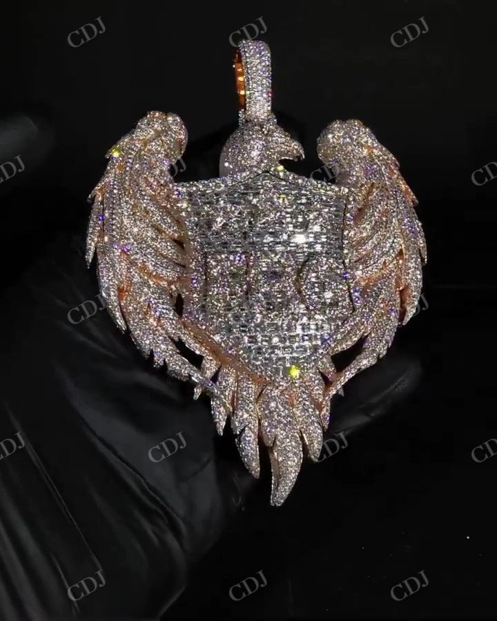 Fully Iced Out Eagle Diamond Pendant hip hop jewelry CustomDiamJewel   