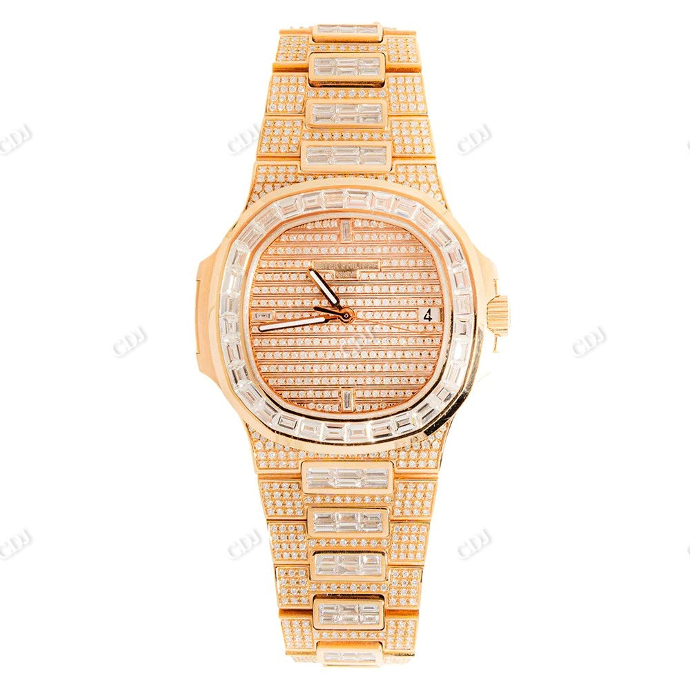 Patek Philippe Customized Baguette Diamond Watch  customdiamjewel   