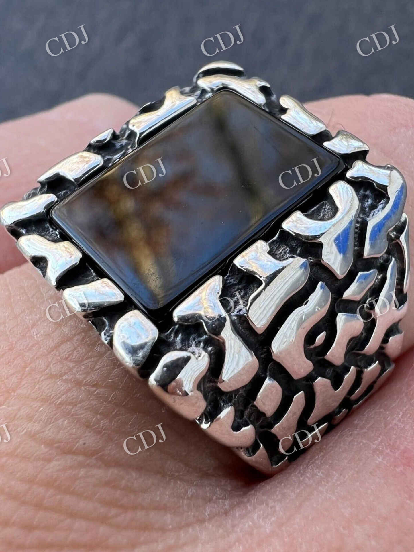 Black Onyx Hip Hop Men's Ring  customdiamjewel   