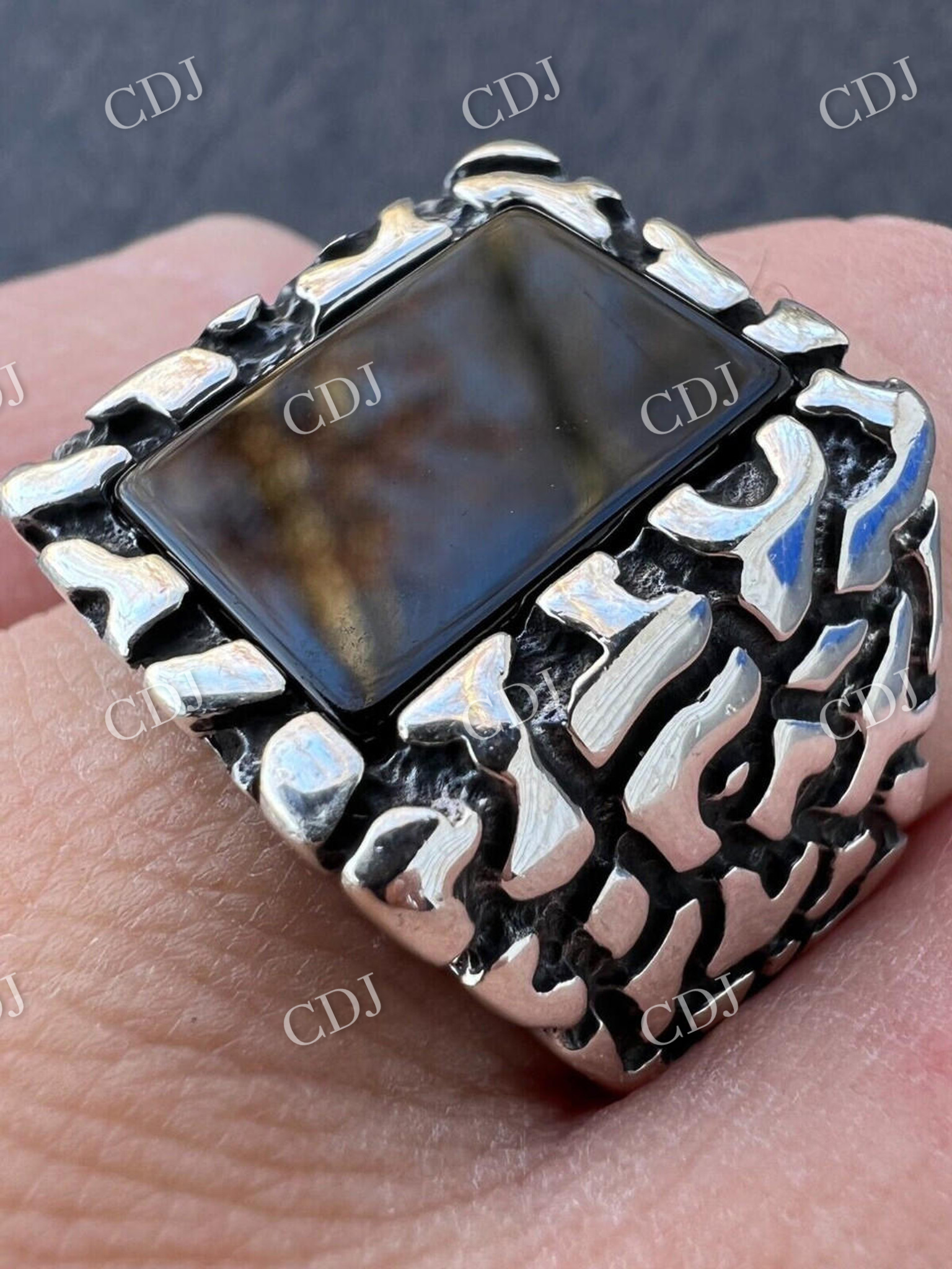 Black Onyx Hip Hop Men's Ring  customdiamjewel   