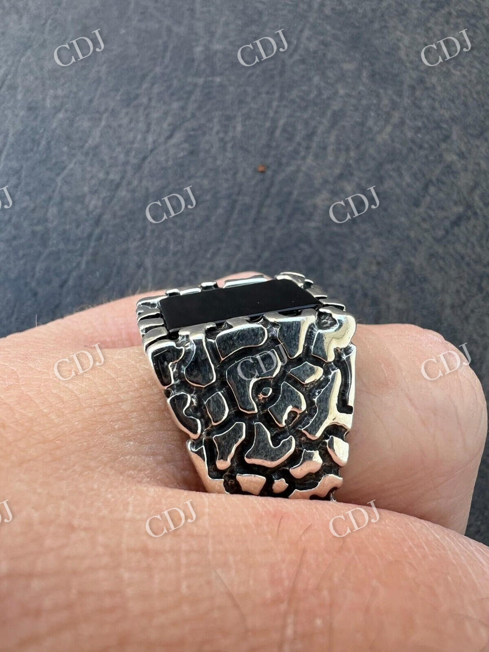 Black Onyx Hip Hop Men's Ring  customdiamjewel   