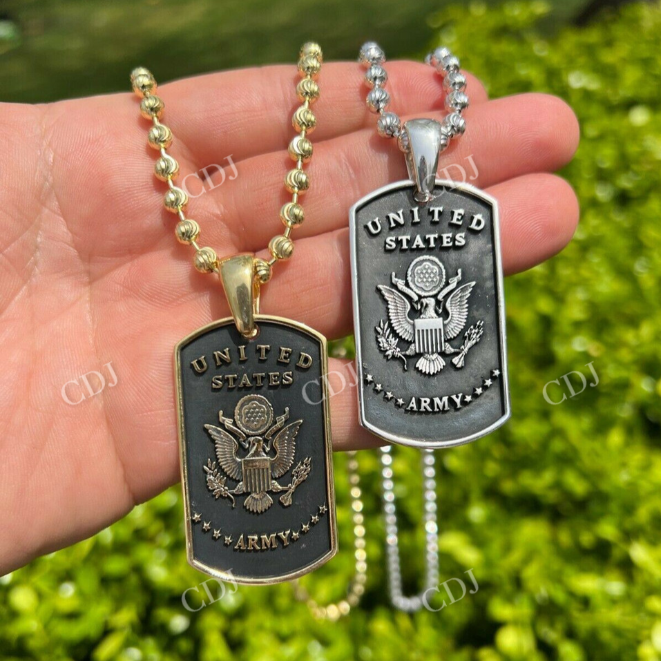 Army Armed Forces Military Soldier Dog Tag Pendant  customdiamjewel   