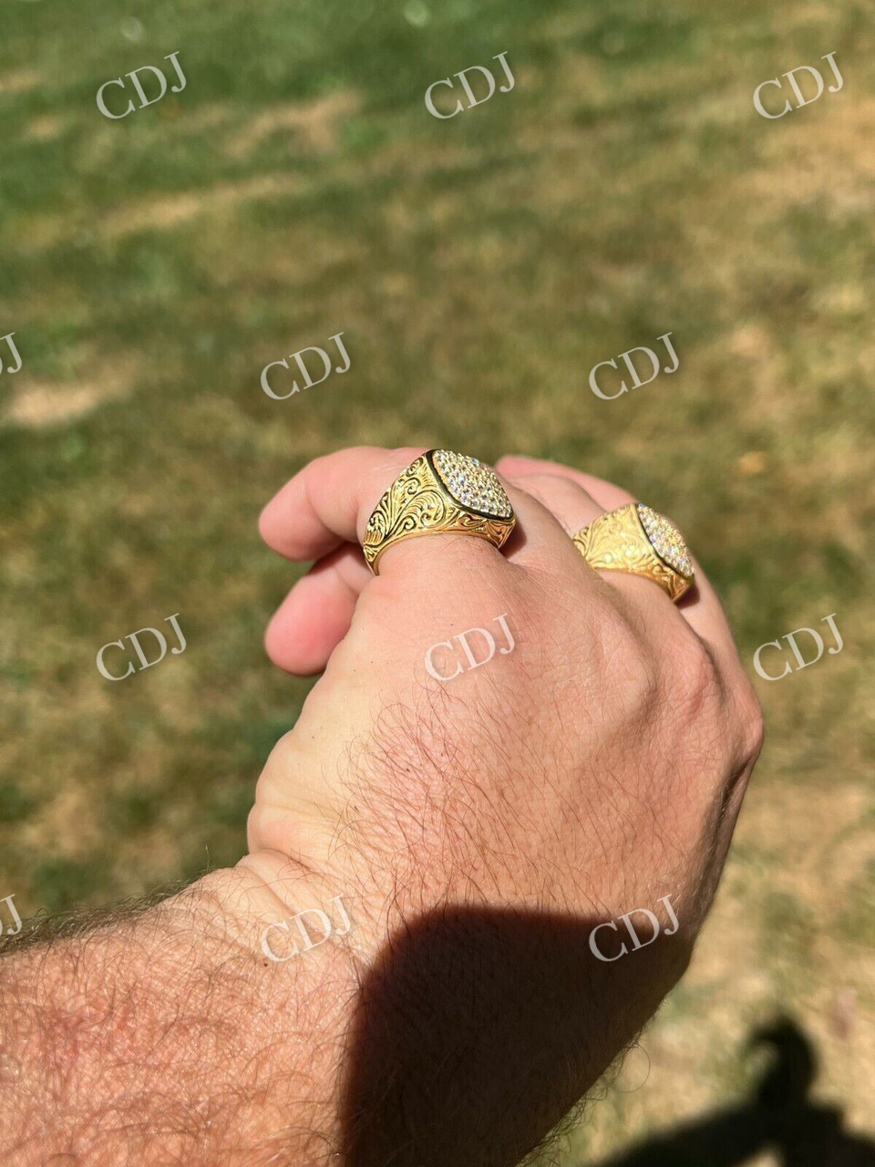 14K Solid Gold Custom Diamond Men's Ring  customdiamjewel   