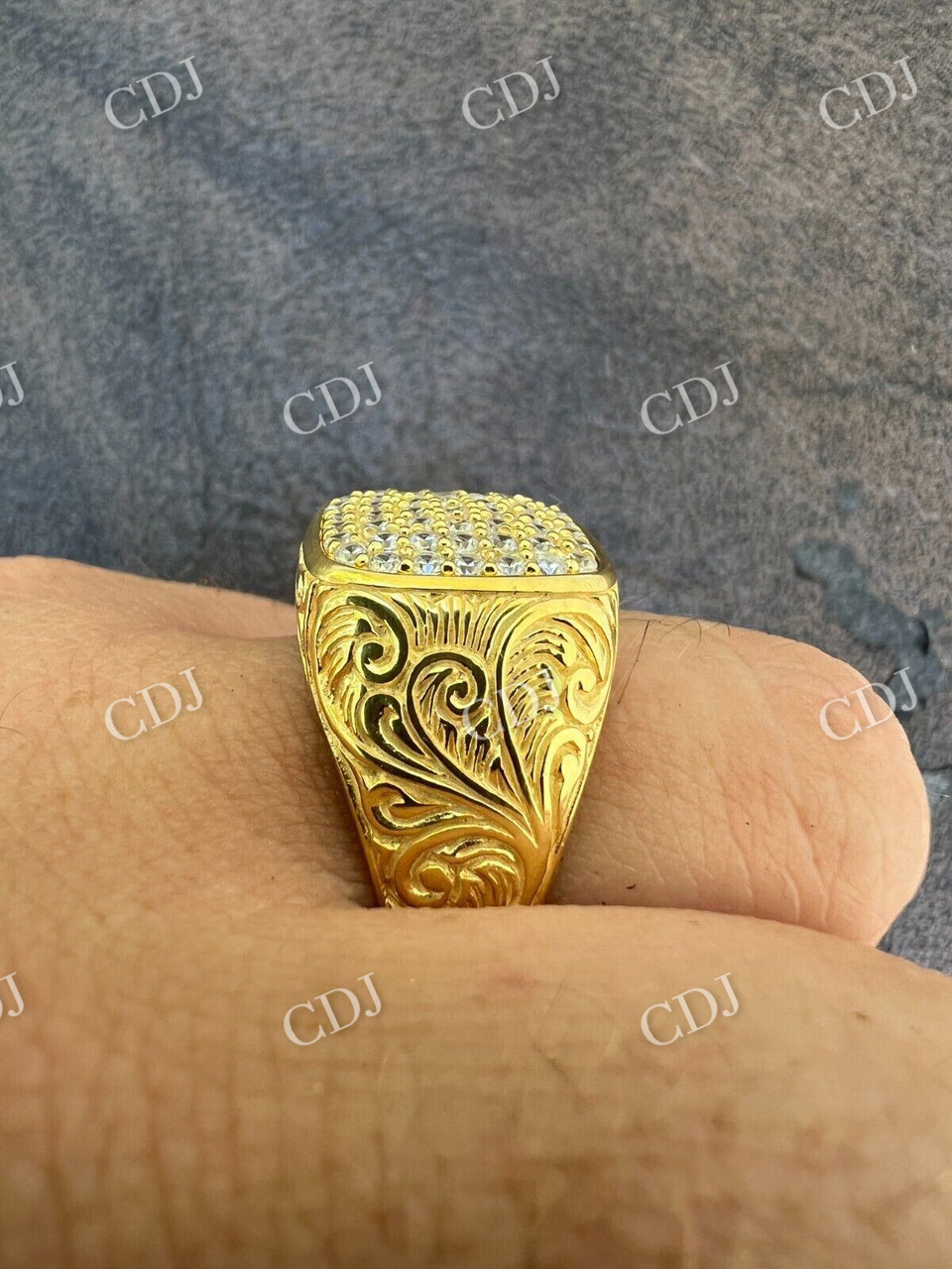 14K Solid Gold Custom Diamond Men's Ring  customdiamjewel   