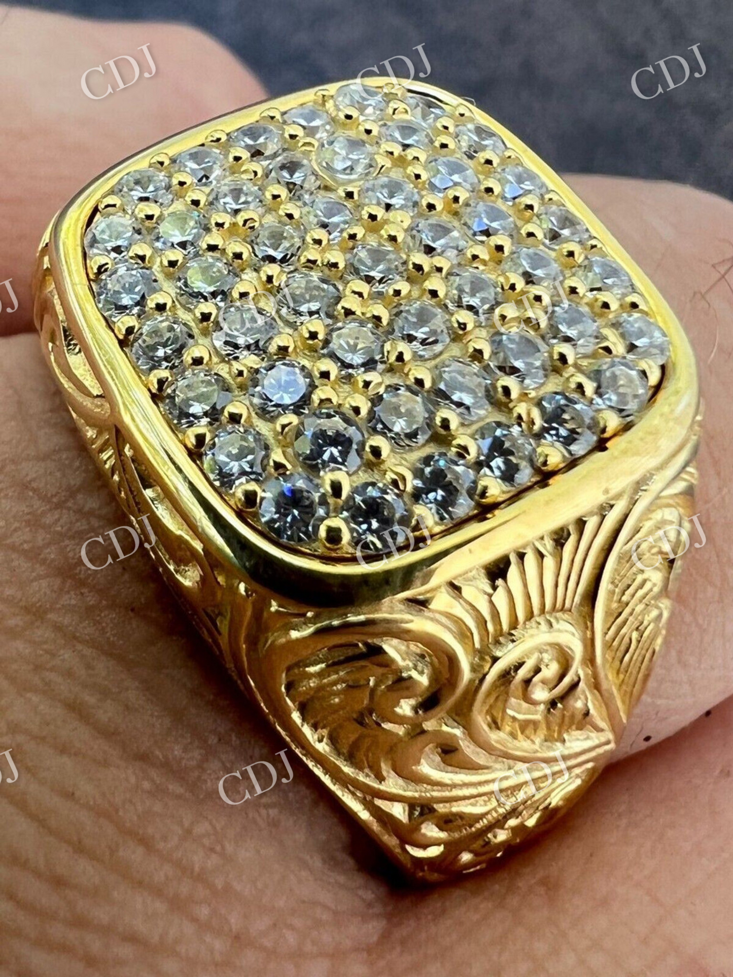 14K Solid Gold Custom Diamond Men's Ring  customdiamjewel   