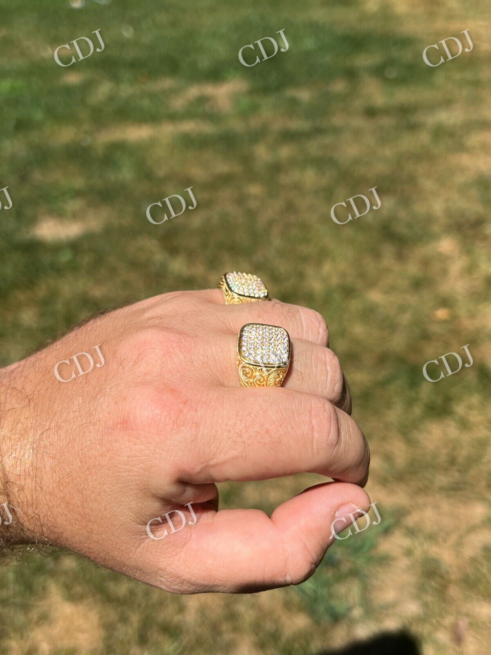 14K Solid Gold Custom Diamond Men's Ring  customdiamjewel   