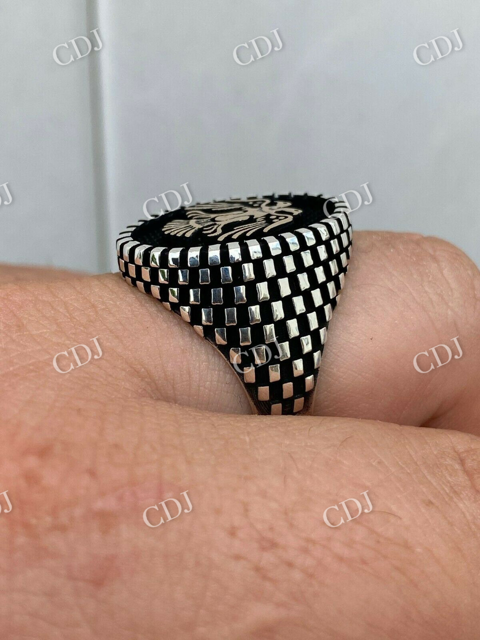 Men's Solid Gold Signet Ring  customdiamjewel   