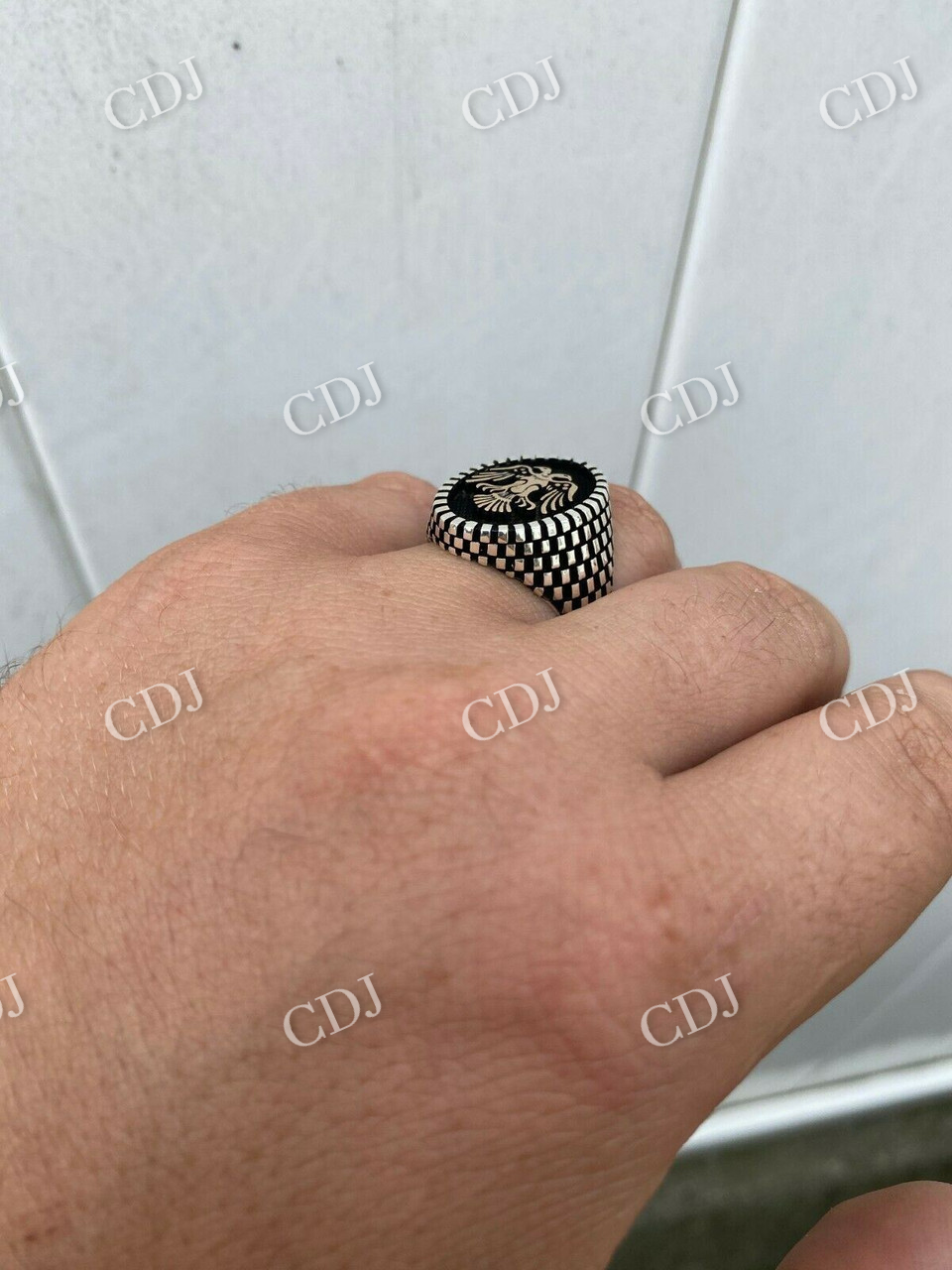 Men's Solid Gold Signet Ring  customdiamjewel   