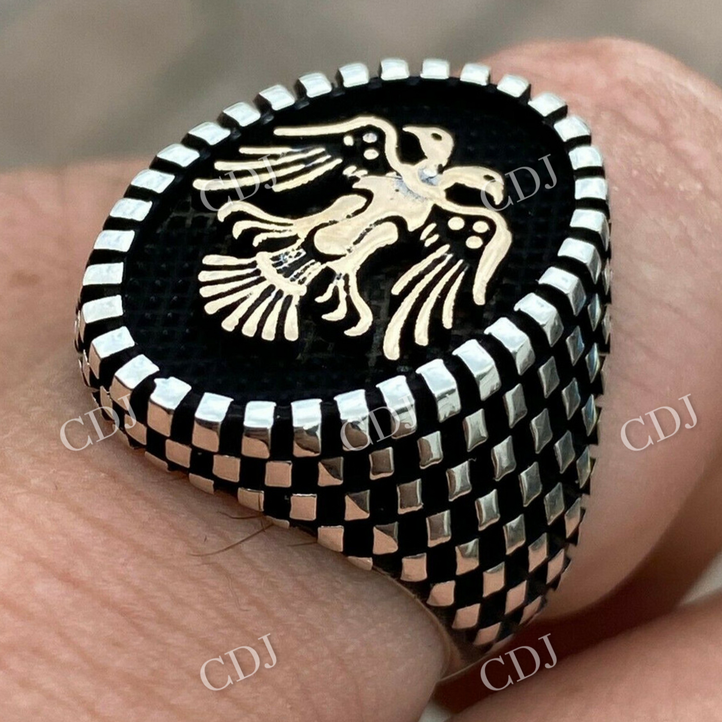 Men's Solid Gold Signet Ring  customdiamjewel   