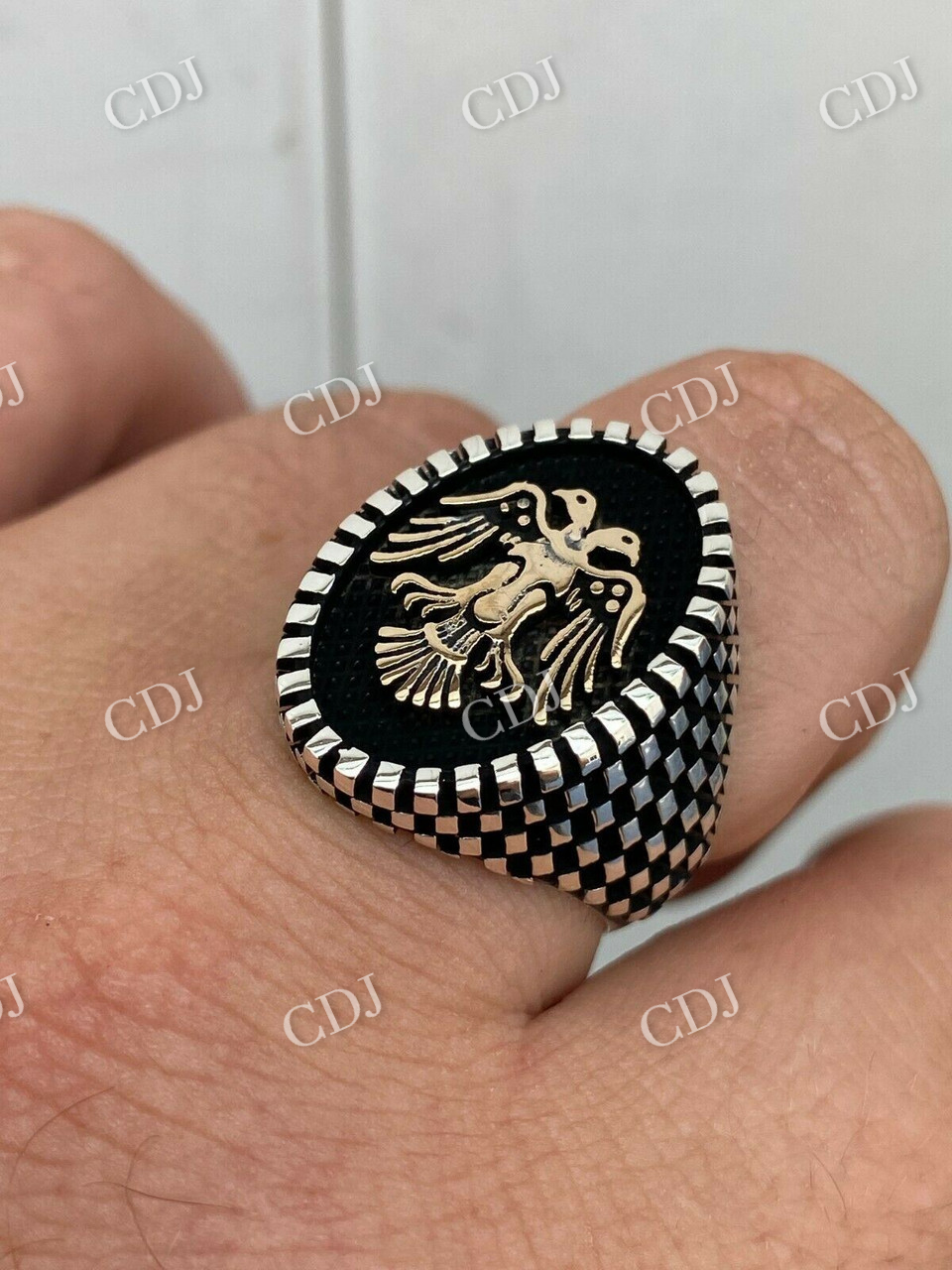 Men's Solid Gold Signet Ring  customdiamjewel   