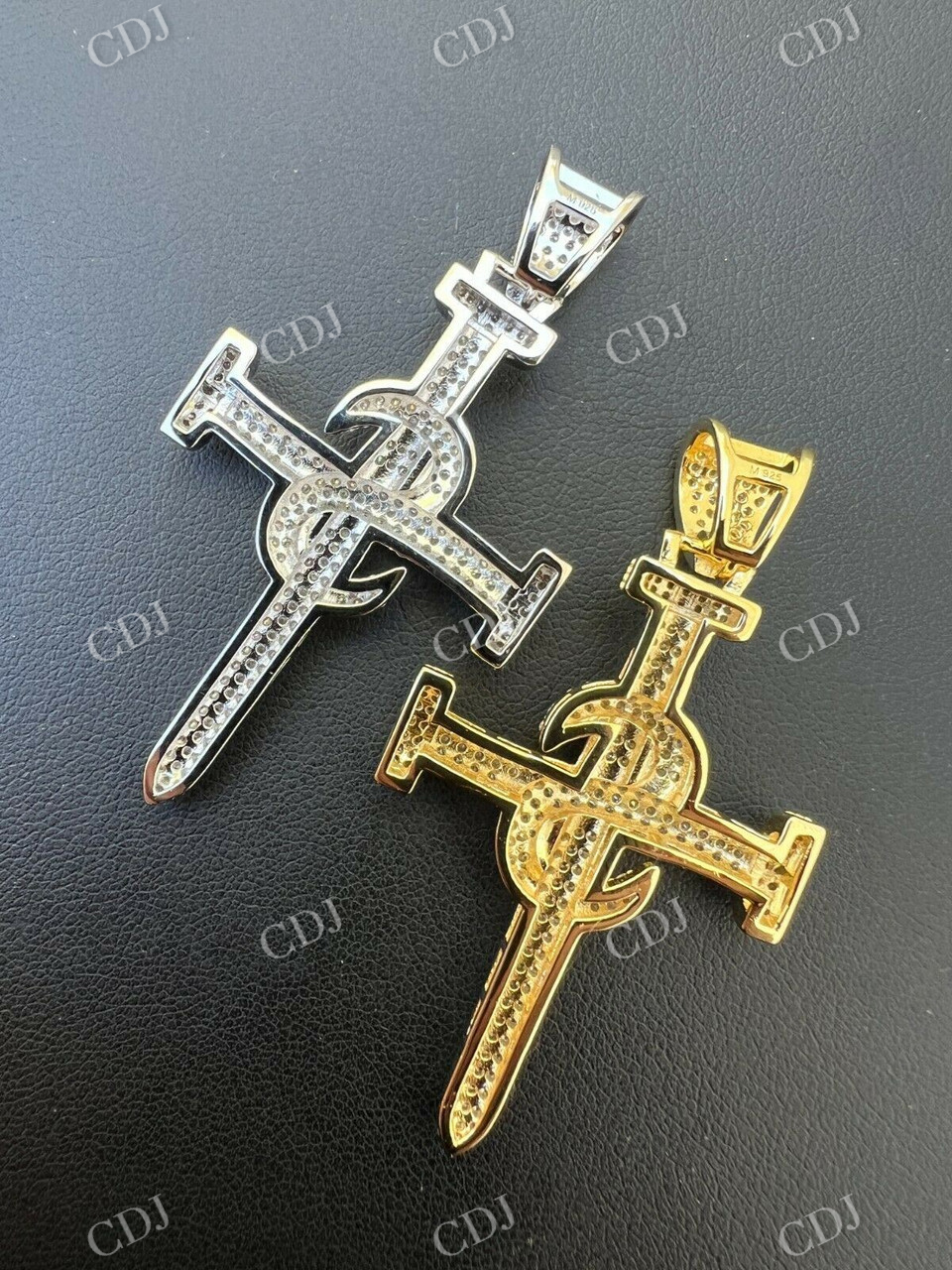 Iced Out Hip Hop Nail Cross Diamond Pendant  customdiamjewel   