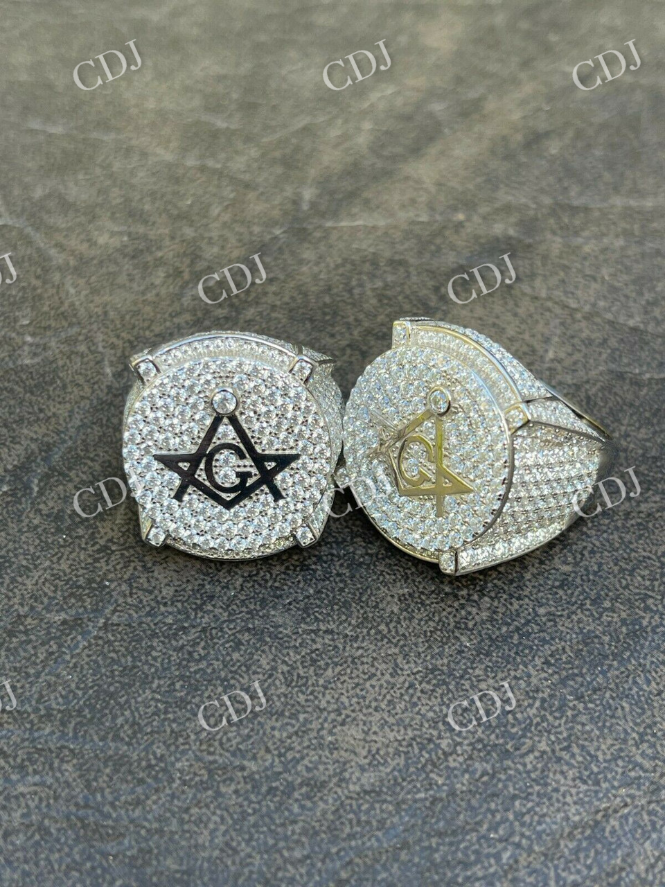 14K White Gold Hip Hop Pinky Rings  customdiamjewel   