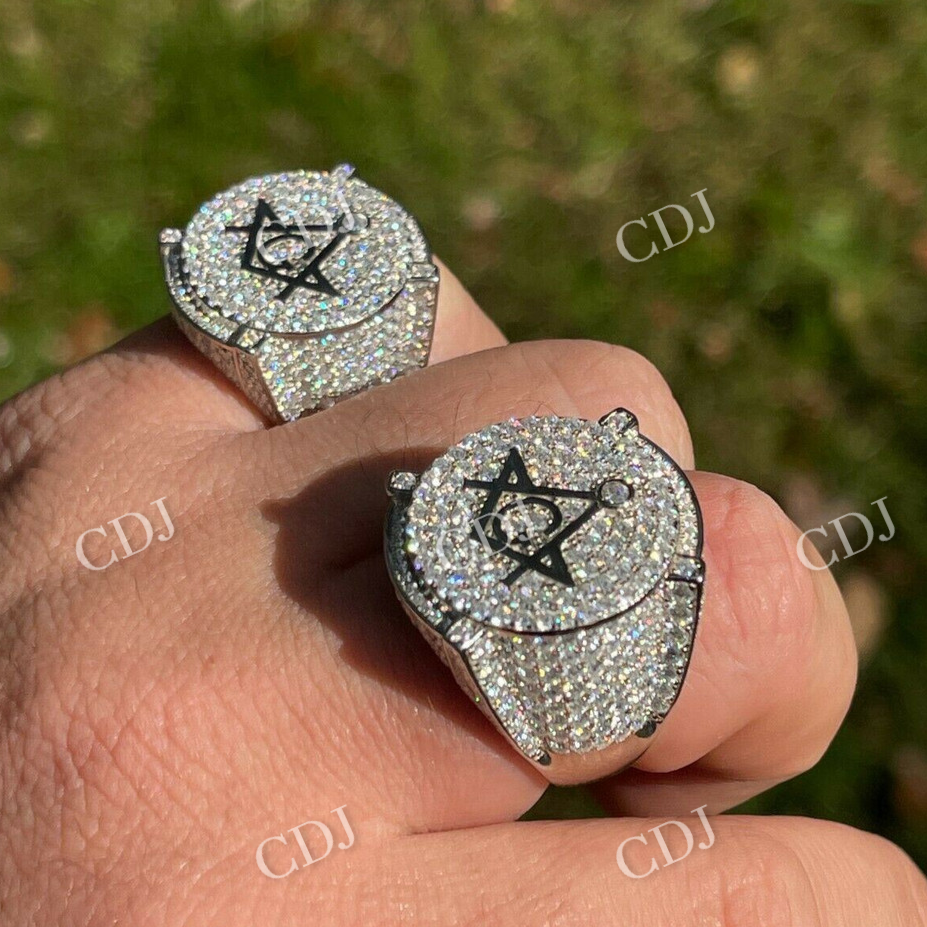 14K White Gold Hip Hop Pinky Rings  customdiamjewel   