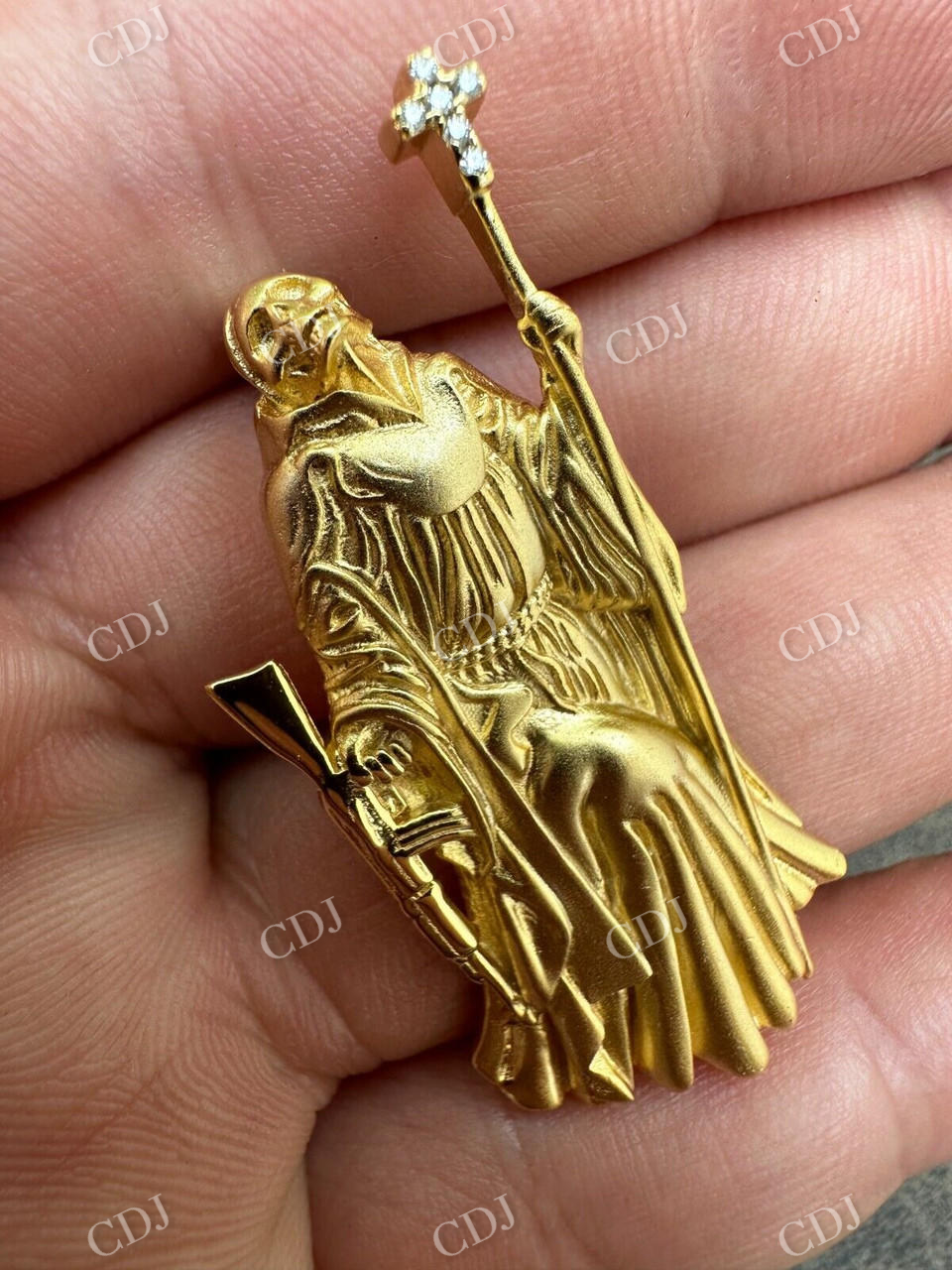 Santa Muerte Grim Reaper Death Pendant  customdiamjewel   