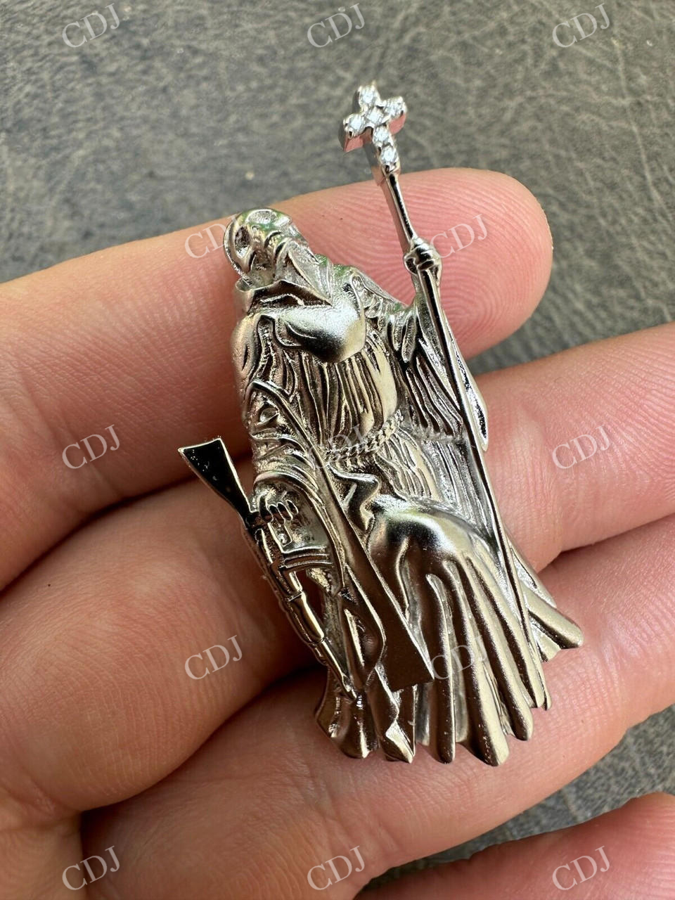 Santa Muerte Grim Reaper Death Pendant  customdiamjewel   