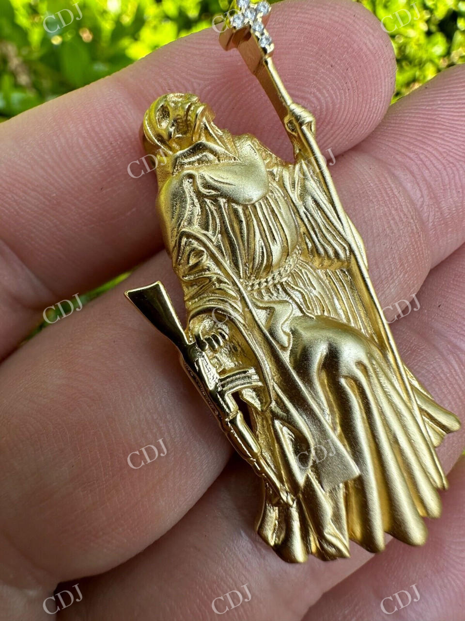 Santa Muerte Grim Reaper Death Pendant  customdiamjewel   