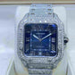 Iced Out Cartier Blue Face Bust Down Watch  customdiamjewel   