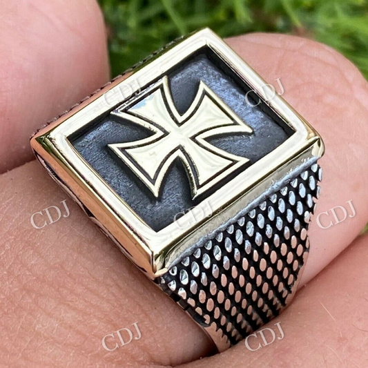 Unique Solid Gold Cross Ring For Men's  customdiamjewel   