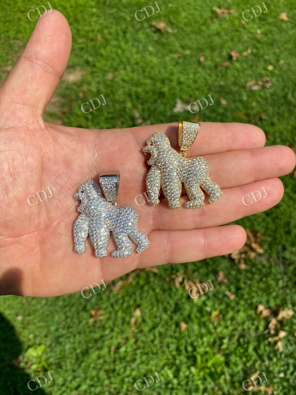 Iced out Gorilla Diamond Pendant  customdiamjewel   