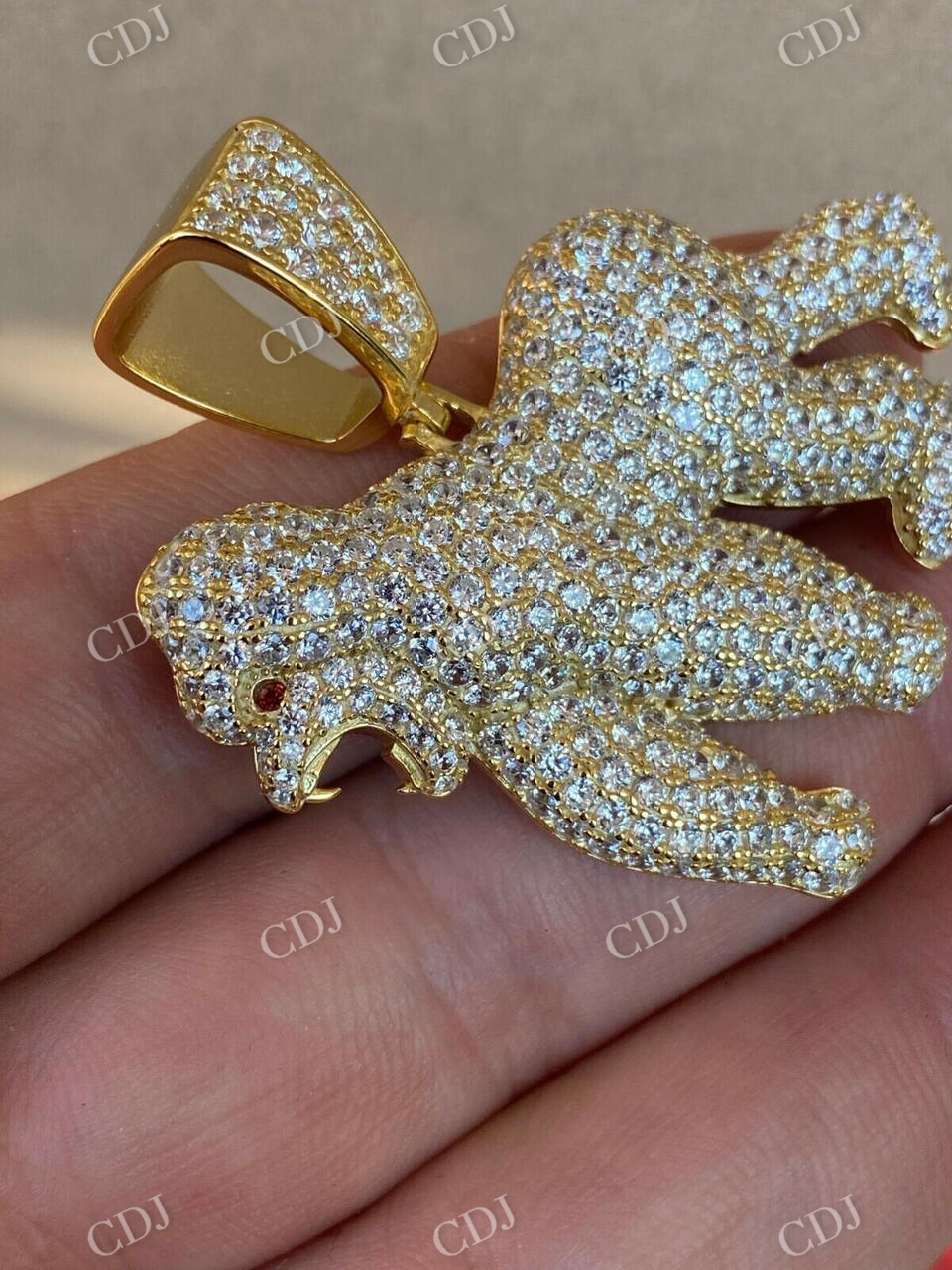 Iced out Gorilla Diamond Pendant  customdiamjewel   