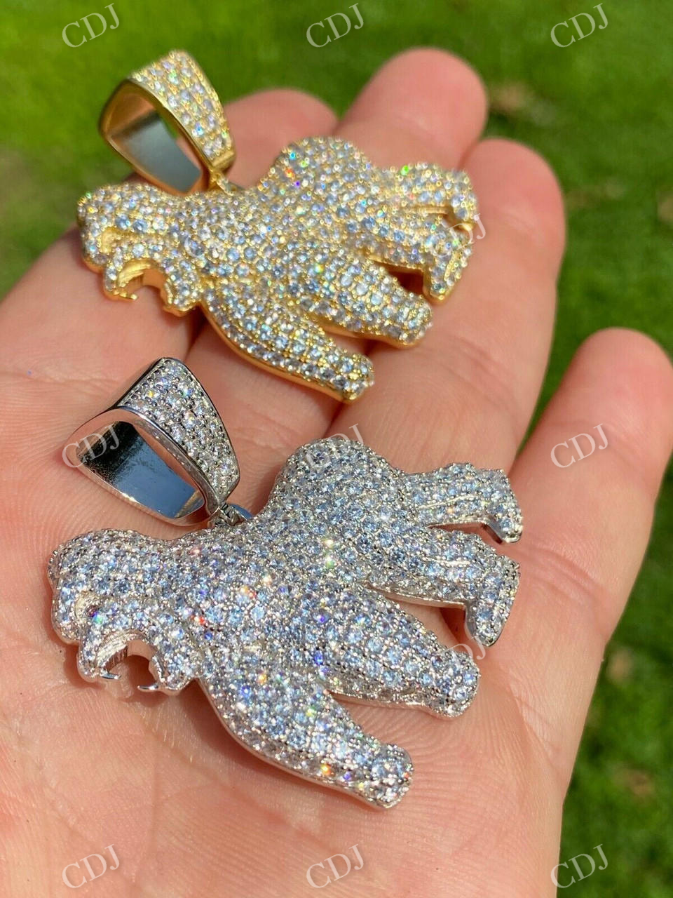 Iced out Gorilla Diamond Pendant  customdiamjewel   