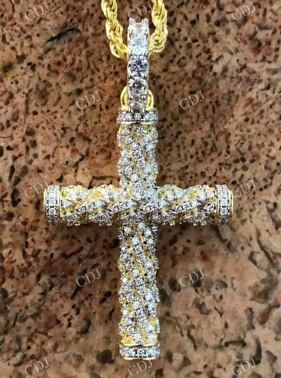 Rope Style Cross Hip Hop Pendant  customdiamjewel   