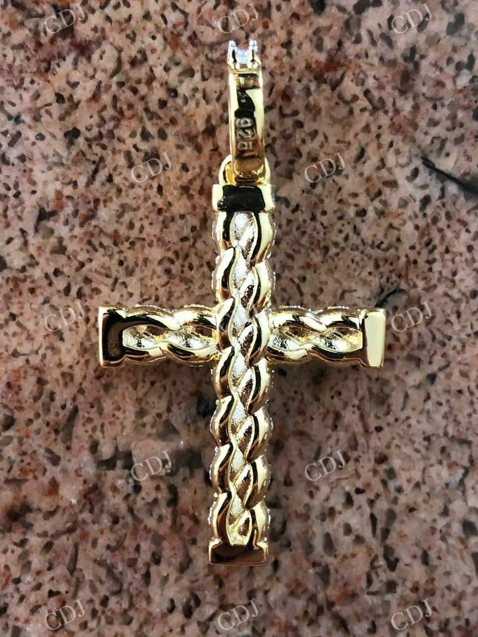 Rope Style Cross Hip Hop Pendant  customdiamjewel   