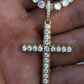 14K Gold Tennis Cross Diamond Pendant  customdiamjewel   