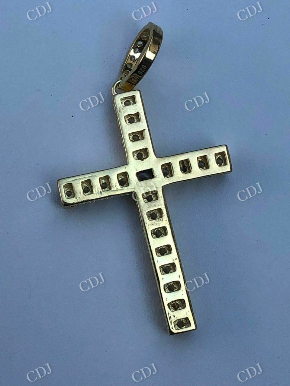 14K Gold Tennis Cross Diamond Pendant  customdiamjewel   