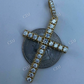 14K Gold Tennis Cross Diamond Pendant  customdiamjewel   