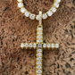 14K Gold Tennis Cross Diamond Pendant  customdiamjewel   