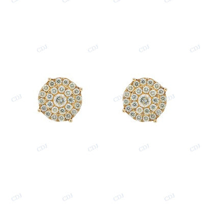 925 Sterling Silver Gold Plated Hip Hop Earrings hip hop jewelry CustomDiamJewel