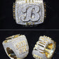 Men's Iced Out Hip Hop Custom Made Letter Name Champion Ring hip hop jewelry CustomDiamJewel   