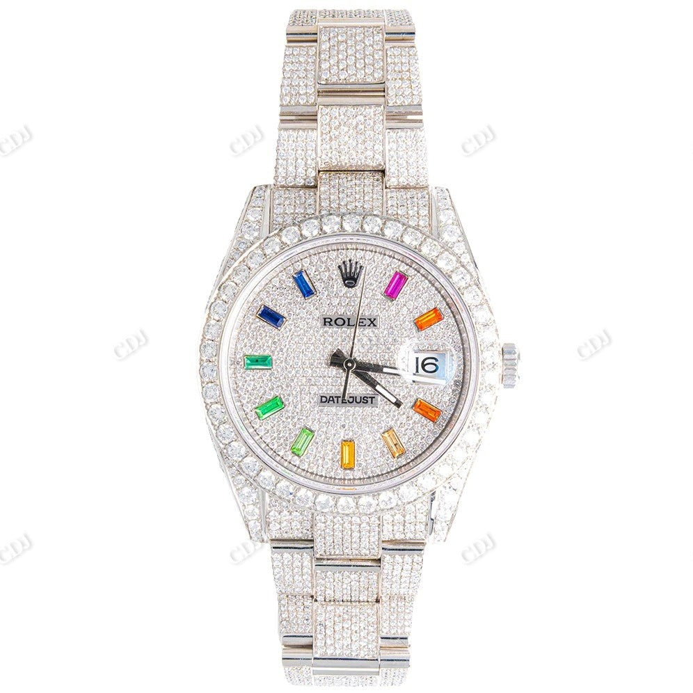 Custom Rolex Rainbow Dial Diamond Wtach For Man  customdiamjewel   