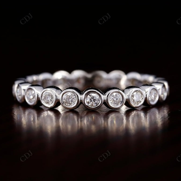 0.45CTW Bezel Set Round Lab Grown Diamond Stacking Band  customdiamjewel 10KT White Gold VVS-EF