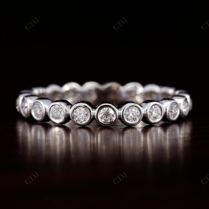 0.45CTW Bezel Set Round Lab Grown Diamond Stacking Band  customdiamjewel   