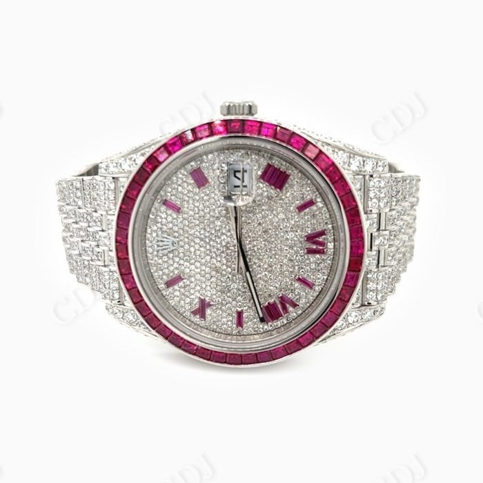 Rolex Gemstone Bezel Fully Diamond Custom Watch  customdiamjewel   