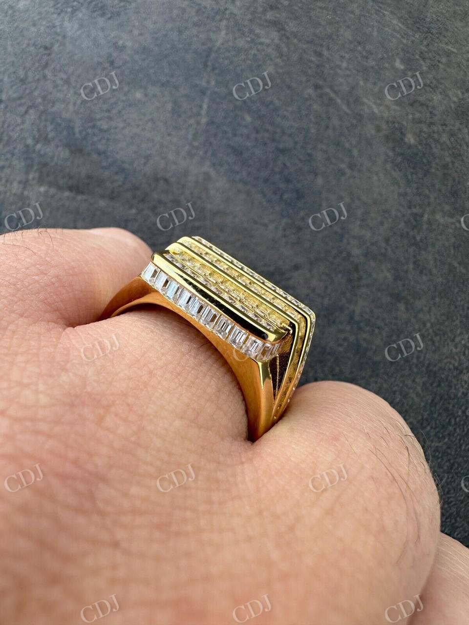 Baguette Diamond Iced Out Ring  customdiamjewel   