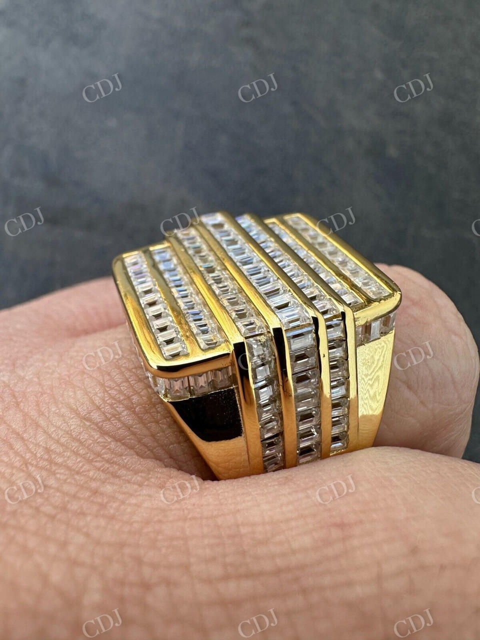 Baguette Diamond Iced Out Ring  customdiamjewel   