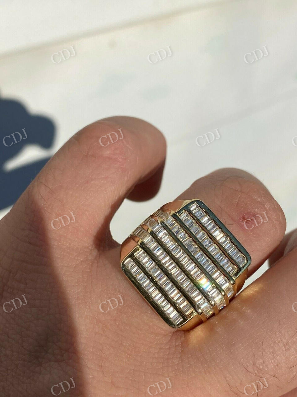 Baguette Diamond Iced Out Ring  customdiamjewel   