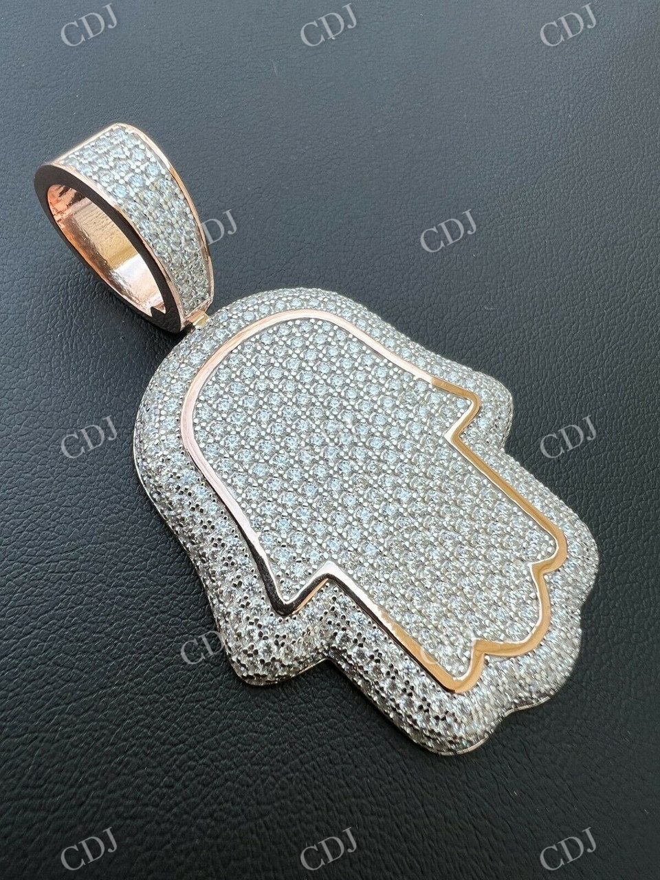 Hamsa Hand fully Iced Out Diamond Pendant  customdiamjewel   