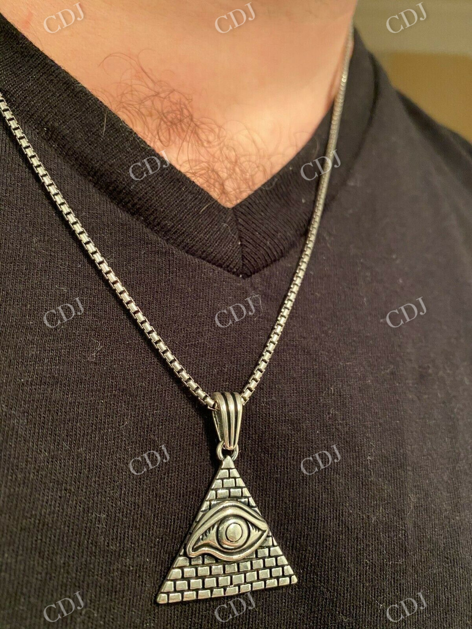 Eye Shaped Egyptian Pyramid Pendant  customdiamjewel   