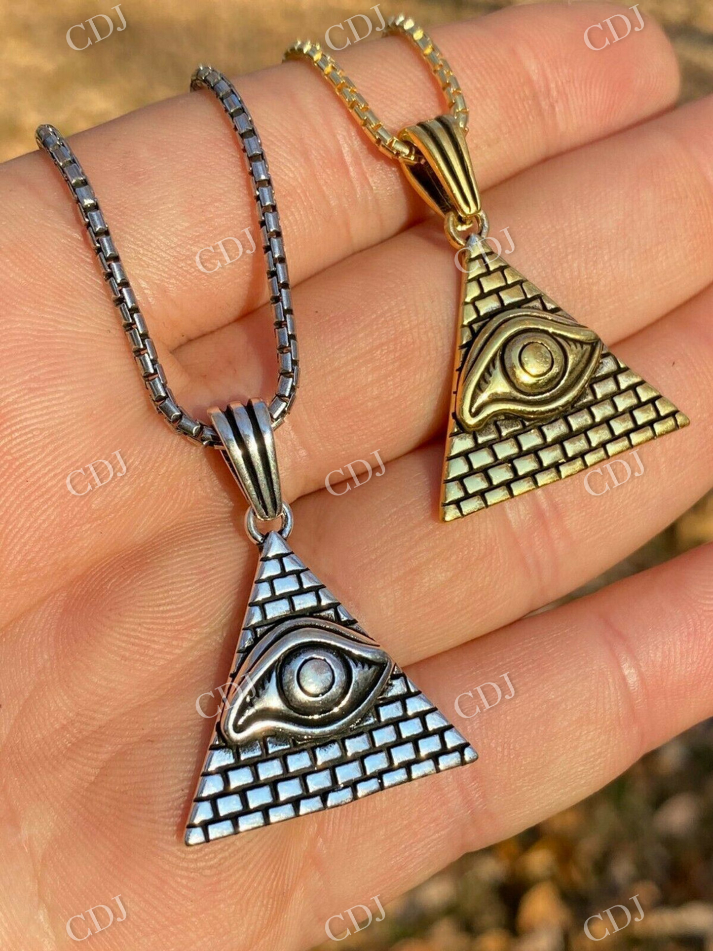 Eye Shaped Egyptian Pyramid Pendant  customdiamjewel   