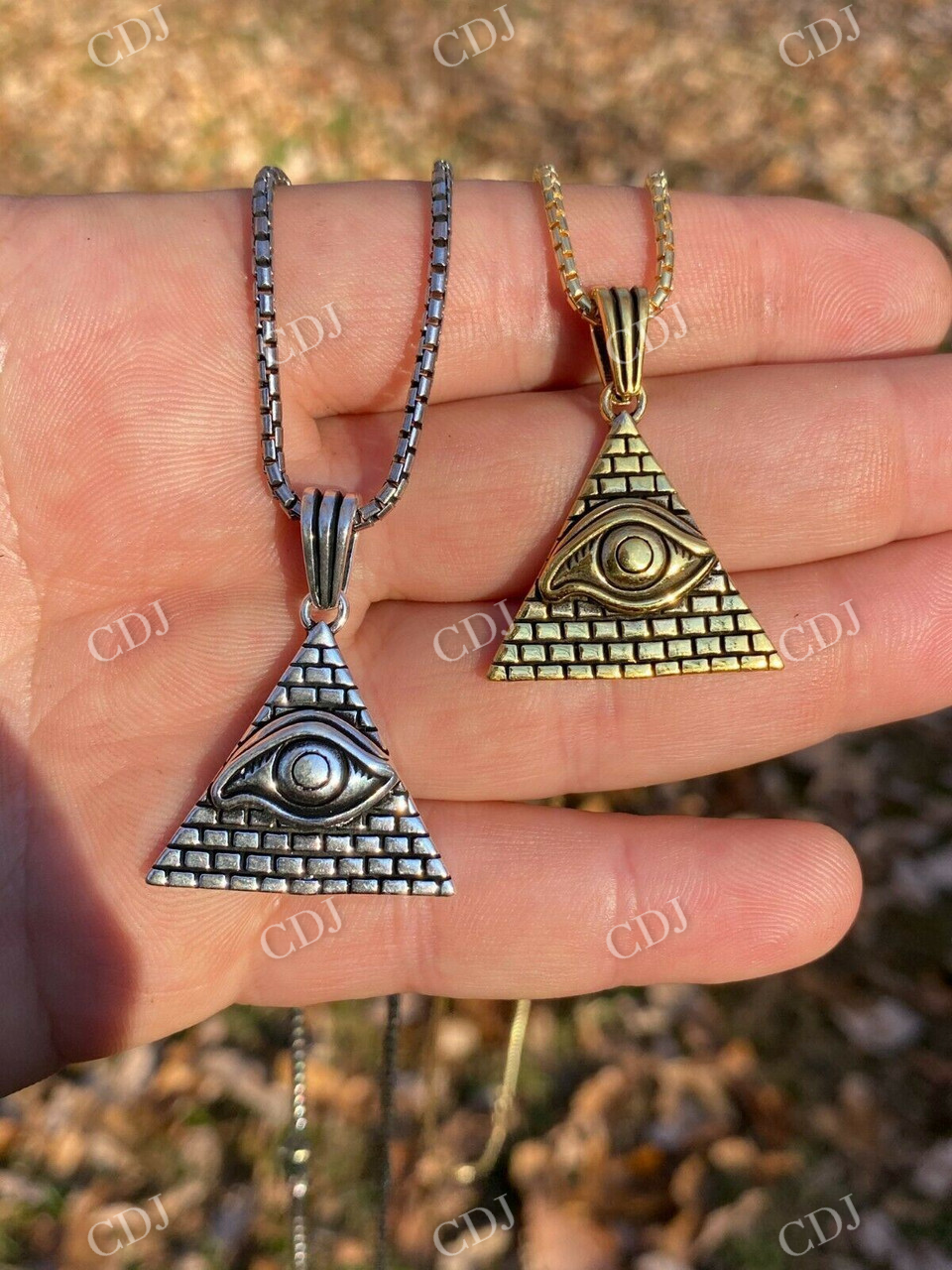 Eye Shaped Egyptian Pyramid Pendant  customdiamjewel   