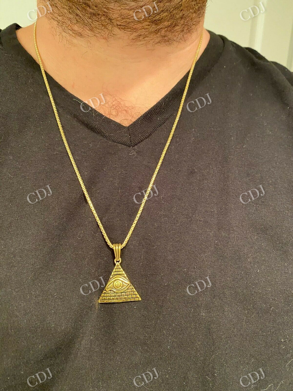 Eye Shaped Egyptian Pyramid Pendant  customdiamjewel   