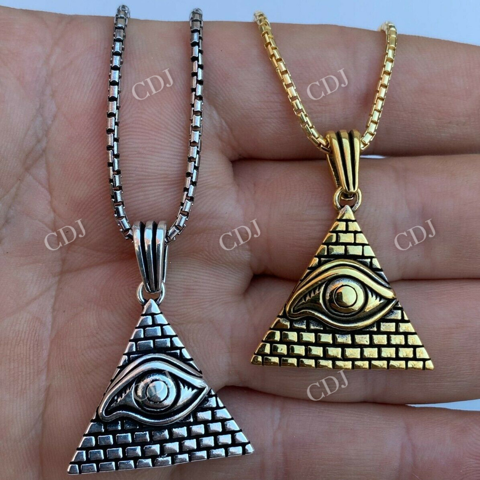 Eye Shaped Egyptian Pyramid Pendant  customdiamjewel   