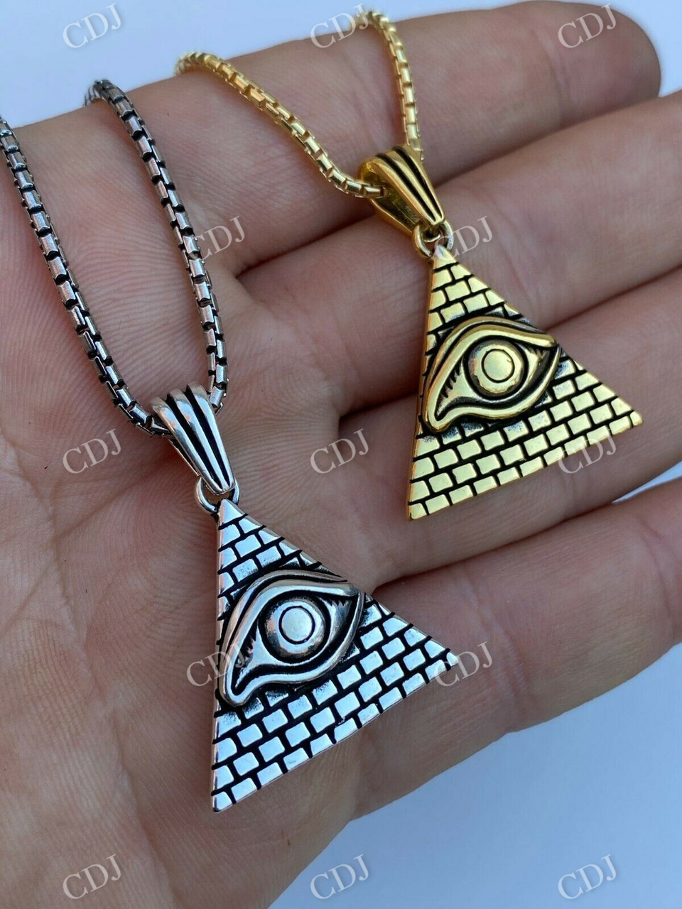 Eye Shaped Egyptian Pyramid Pendant  customdiamjewel   