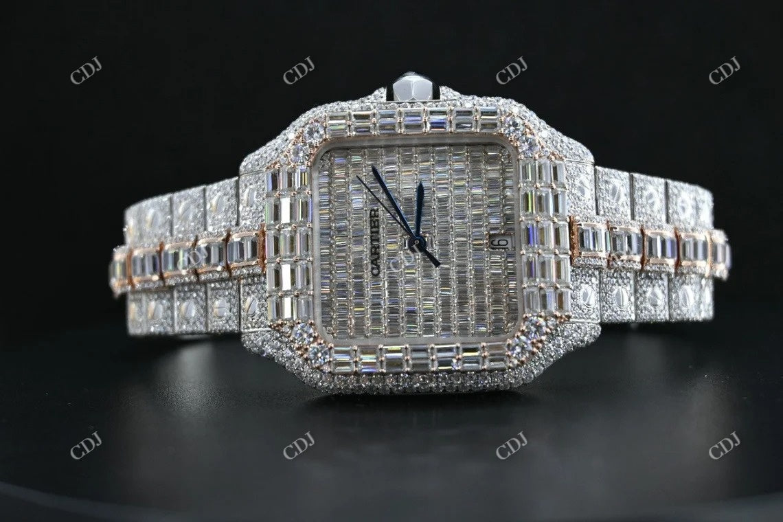 Cartier Santos Baguette Diamond Watch  customdiamjewel   