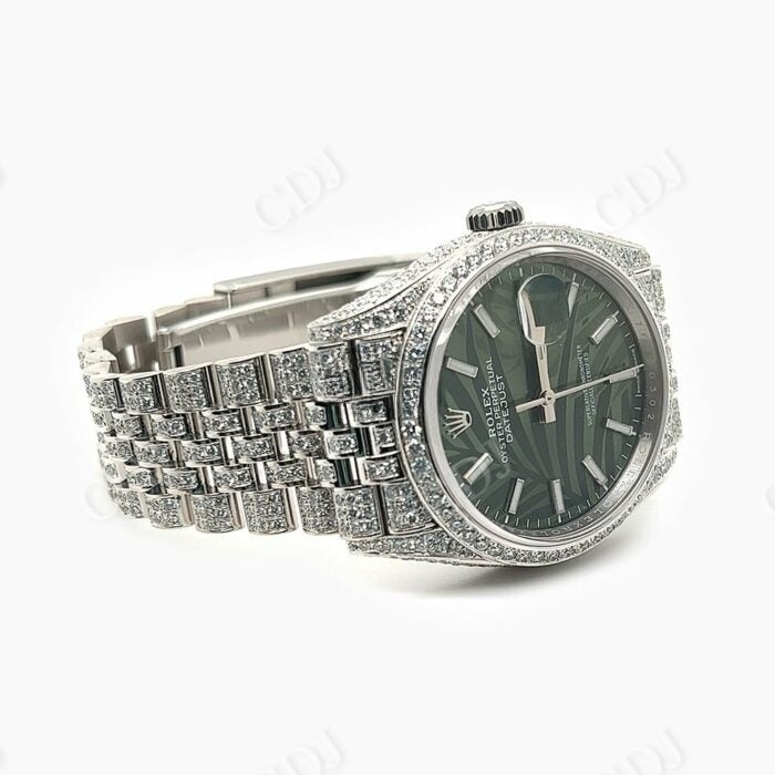 Rolex Green Dial Custom Diamond Watch  customdiamjewel   